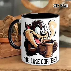 1pc 11oz WB porcelain cup Tasmanian devil Ceramic Mugs, Gift Coffee Mugs, Decorative Mugs, Ideal Birthday and Holiday Gifts, Great for Office/Home Life/Party Gifts