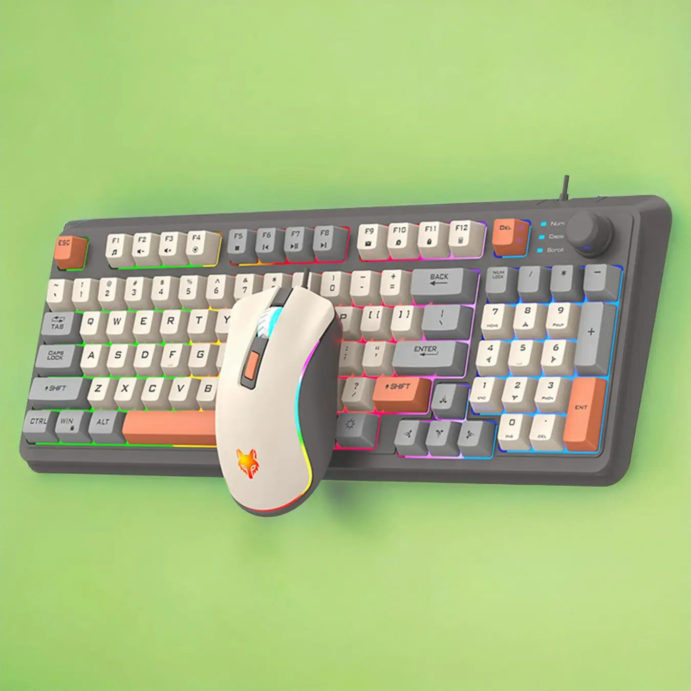 Wired Gaming Keyboard & Mouse Combo, 1 Set Mini Backlit USB Gaming Keyboard & Mouse, Gaming PC Accessories, RGB Mechanical Keyboard & Mouse Set For PC