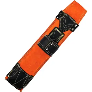 Flame-Resistant Electrode Bag, Cowhide Leather Welding Rod Holder, Wearable Thickened Storage Pouch