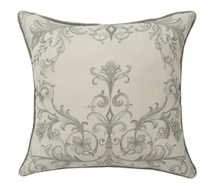 Ox Bay Sage/Ivory Damask Recycled P.E.T. ThrowPillow, 20"x20"