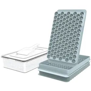 Mini Ice Cube Tray with Lid and Storage Box, Perfect for Iced Coffee and Cocktails, Home Bar Accessories. Quickly Cools, Easy to Swirl and Release, Stackable, Small Round Ice Cubes Easily Fit Into Narrow-Necked Water Bottles and Glasses.Ice Platter