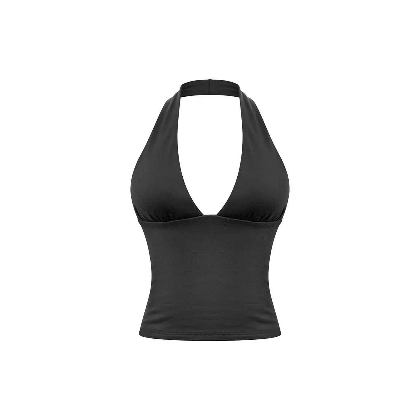 Tresser™ Sleeveless Halter Open Back Cropped Double-Layer Top