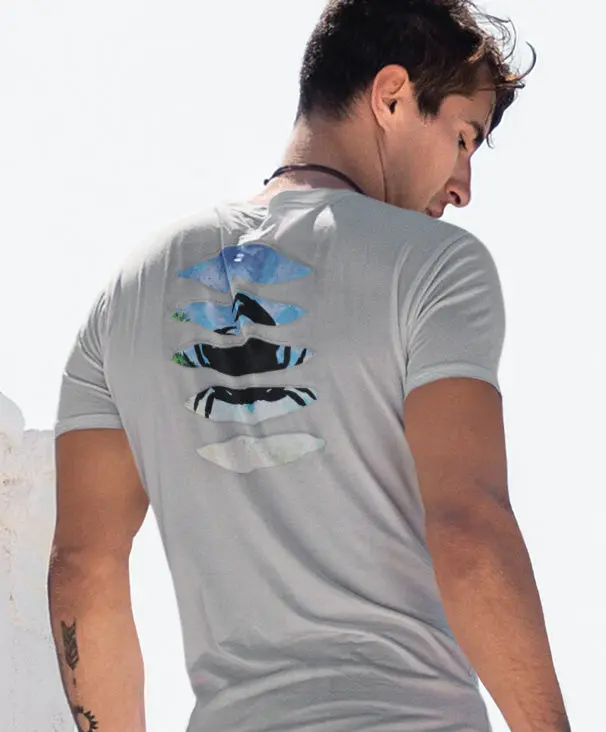Ripped Rags Tribal Crab Ripped T-shirt - Soft Crewneck T-Shirt in Various Colors for Men - Casual and Streetwear Wear Fabric Menswear