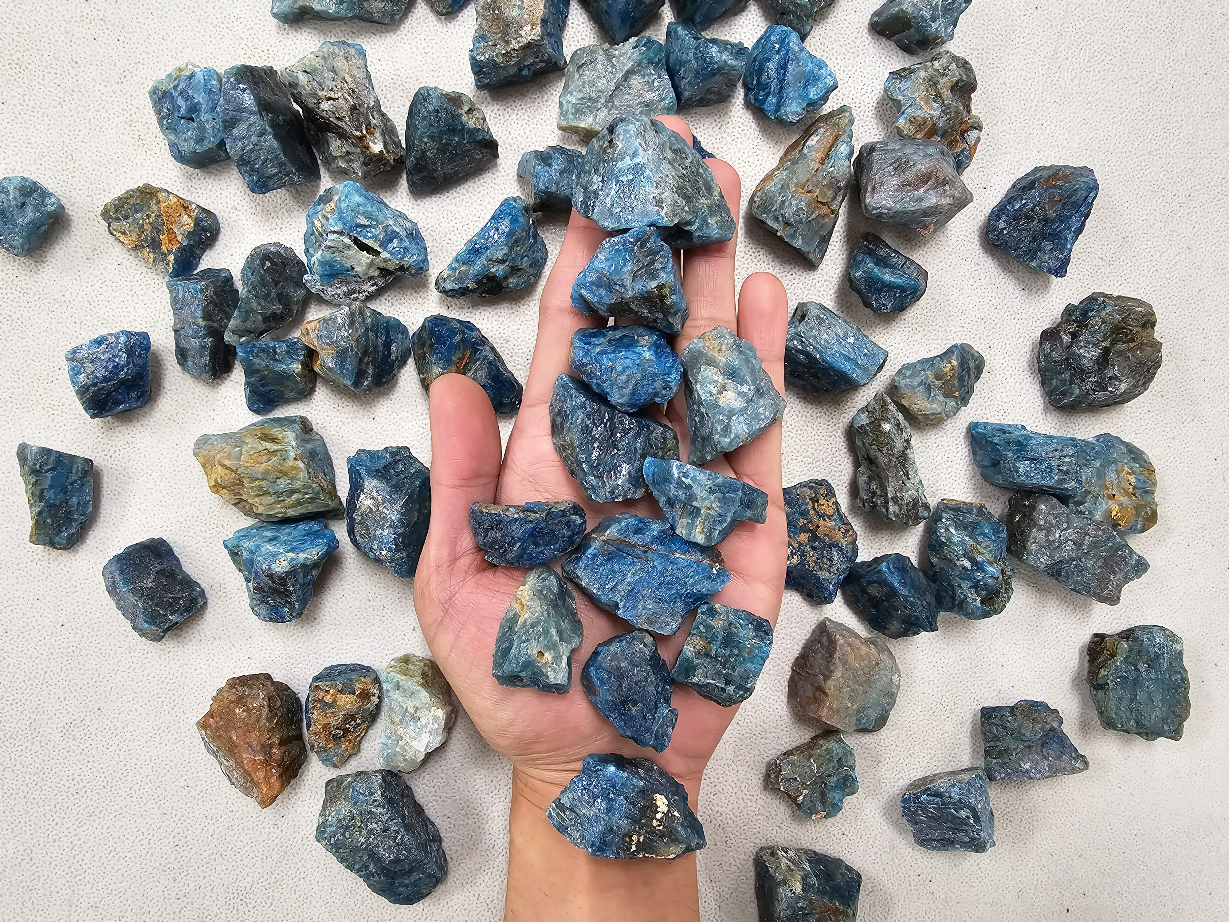 Blue Apatite Crystals Raw Rough Stones Bulk for Tumbling Healing & Décor