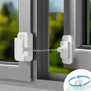 1pc Adjustable Window Security Lock Window Mounted For Safety Ventilation Self Adhesive No Drilling Window Restrictor