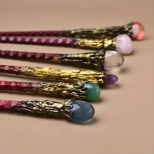 Creative Witch Series Wizard Wand, 1 Count Handmade Crystal Magic Wand, Desktop Ornament for Home Office, Party Favor, Gift for Friends & Family