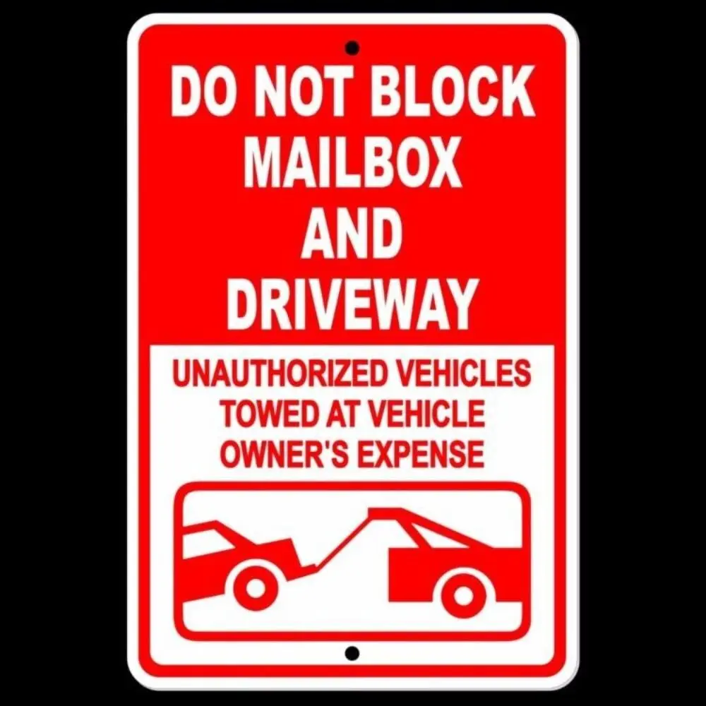 Don't Block Mailbox & Driveway Warning Sign, Durable Aluminum Outdoor Sign, No Blocking Mailbox Driveway Warning Sign, Outdoor Sign for Home Decor, Yard Sign