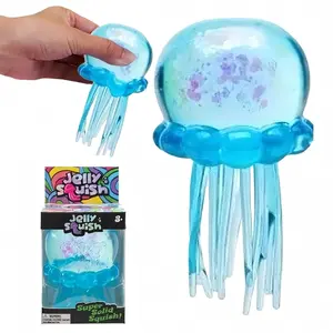 Jellyfish Squeeze Stress Relief Balls, 3-Pack Soft Squishy Anxiety Relief Toys, Calming Sensory Toys for Kids and Adults