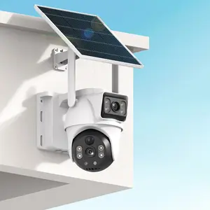 XIAOVV 8MP Dual-Lens 2.4GHz WIFI Outdoor CCTV Security Camera, With 360 Degree PTZ 2-way Audio  Human Monitoring Motion Detection Full Color Night Vision