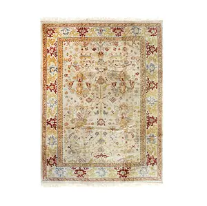 Jade Mohair Oushak Beige Hand Knotted Rug
