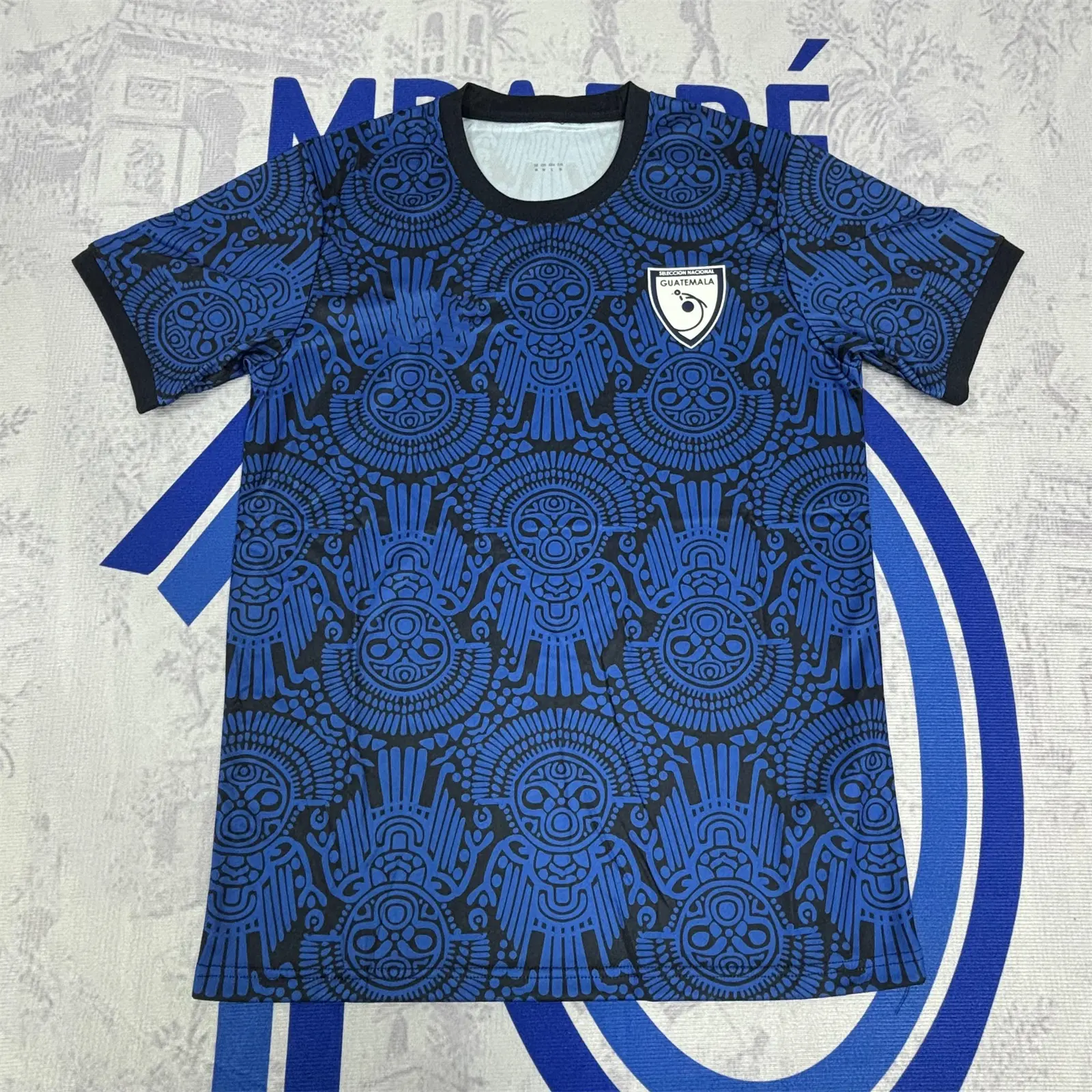 2025 Guatemala National Team Pre-Match Navy Short Sleeve Soccer Jersey Fans Version Breathable