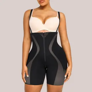 Women's Smooth Fabric Double Compression Zipper Bodysuit Shapewear - Adjustable Straps, Tummy Control, Butt Lifter, Everyday Compressed Curve Shapewear Bodysuit