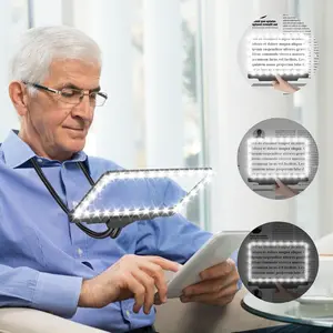 NZQXJXZ Hands Free Magnifying Glass with Light and Stand for Reading 5X Lighted Magnifier Full Book Page Magnifier with 36 Ultra-Bright LED Lights Provide Large Viewing Area for Repair Sewing