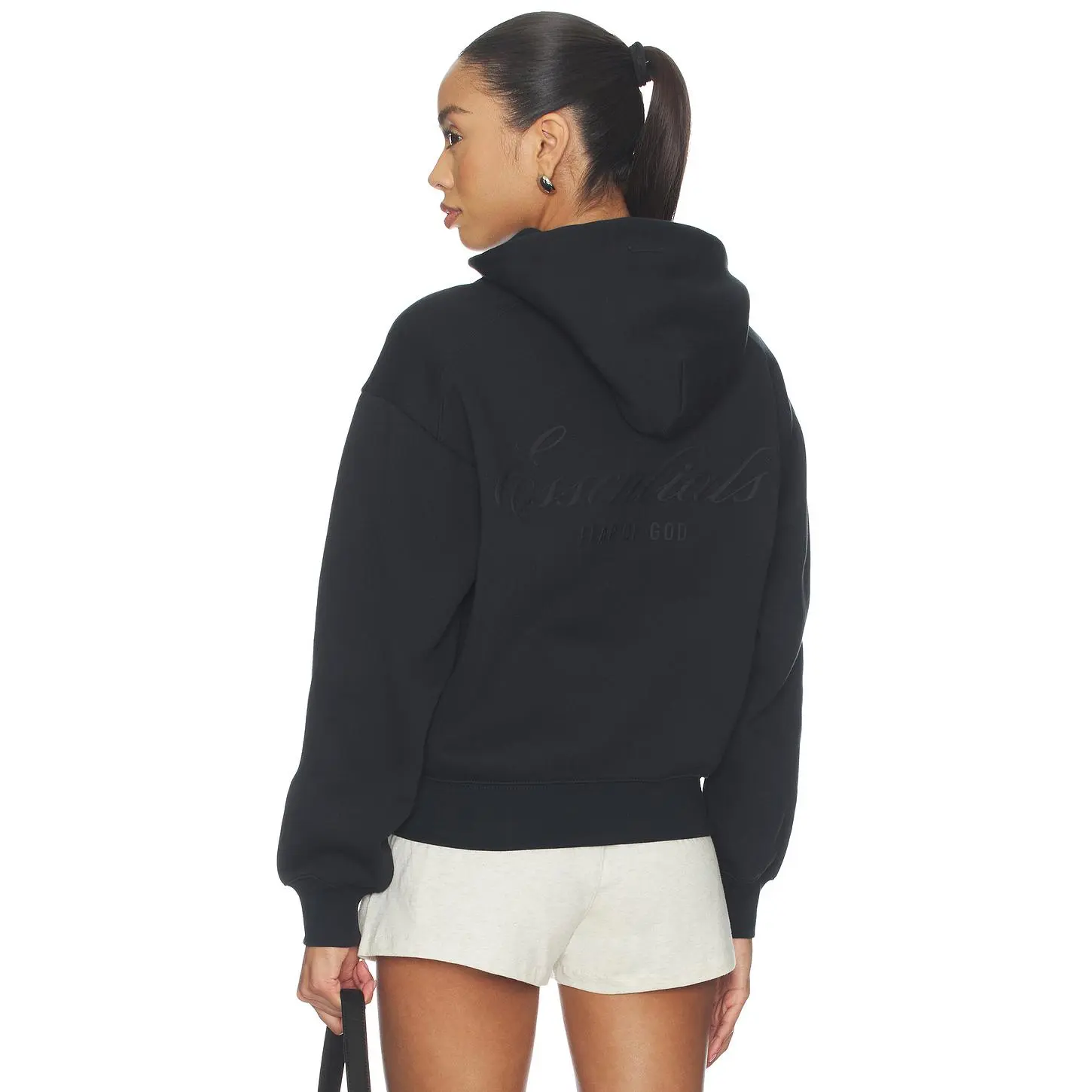 Fear of God ESSENTIALS Classic Full Zip Hoodie in Vintage Black Fear of God ESSENTIALS Classic Full Zip Hoodie in Vintage Black