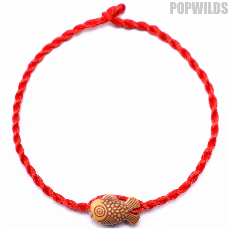 Women's Handmade Adjustable Woven Cord Red Bangle Bracelet - Forest Bead Charm Resin Beads, Boho Minimalist Nature-Inspired Lucky Female Jewelry, Casual Arm Candy Accessory, Ideal for Daily & Festival Wear, summerwins, Lucky Gift, Bangles, Nature Theme
