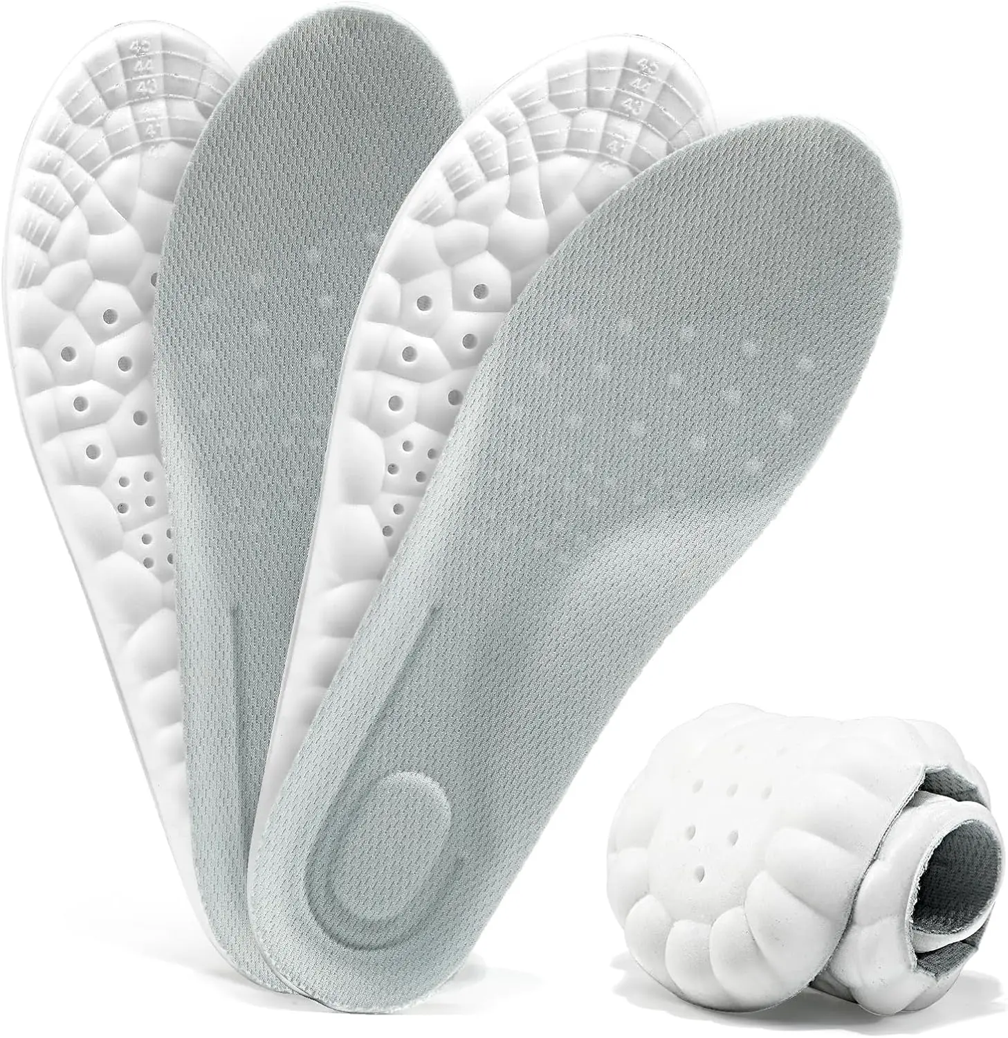 XINIFOOT 2 Pairs Cuttable Cloud-Shaped Arch Insoles, Soft Cushioned High-Elastic Ultralight Memory Foam Shoe Inserts, Breathable Shock-Absorbing Sports Insoles for Running, Long Standing, Soft Cushioned Insoles