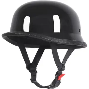 German Style Motorcycle Helmet, Thin Skull Cap Half Helmet for Adult Men Women, Novelty DOT Half Shell Helmet, Retro Half Face Helmet