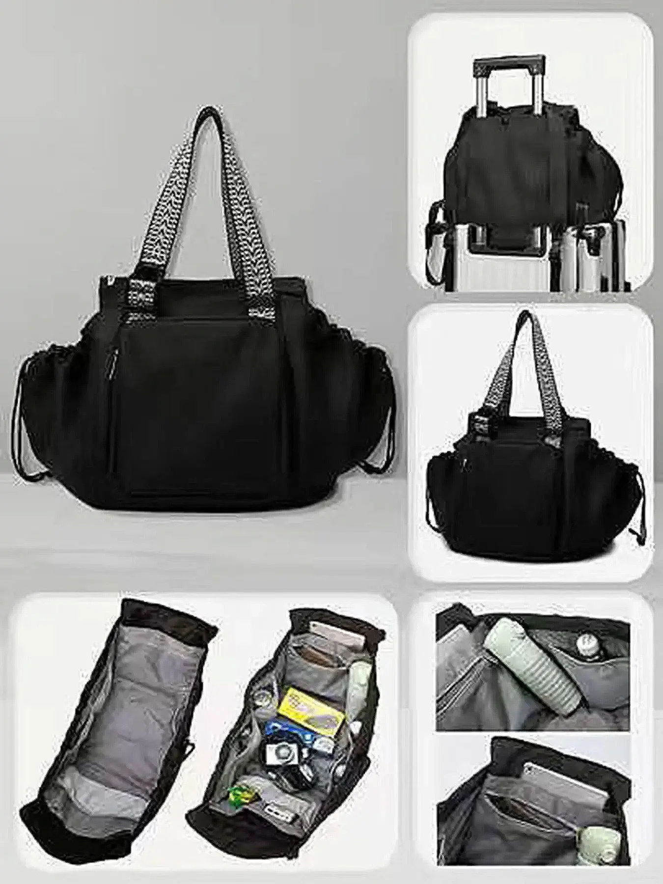 Large capacity retro multi pocket shoulder bag, simple casual daily tote bag, niche design special shoulder strap backpack, Everyday Bag, suitable for short distance travel, daily outings, Crossbody Tote Bag