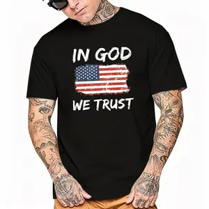 Vintage Old American Flag in God We Trust Tshirt Christian T-Shirt  good graphic tees