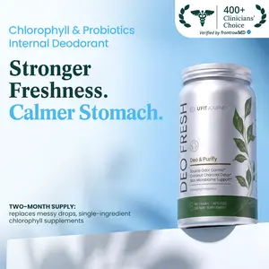 UFITJOURNEY DEO FRESH 6-in-1 Probiotics & Chlorophyll Body Deodorizing Supplement  | 2 Month Supply | Skin Probiotics & Chlorophyll & Zinc & Coconut Charcoal | Detox & Digestion & Skin Health Support | 60 Vegan Capsules