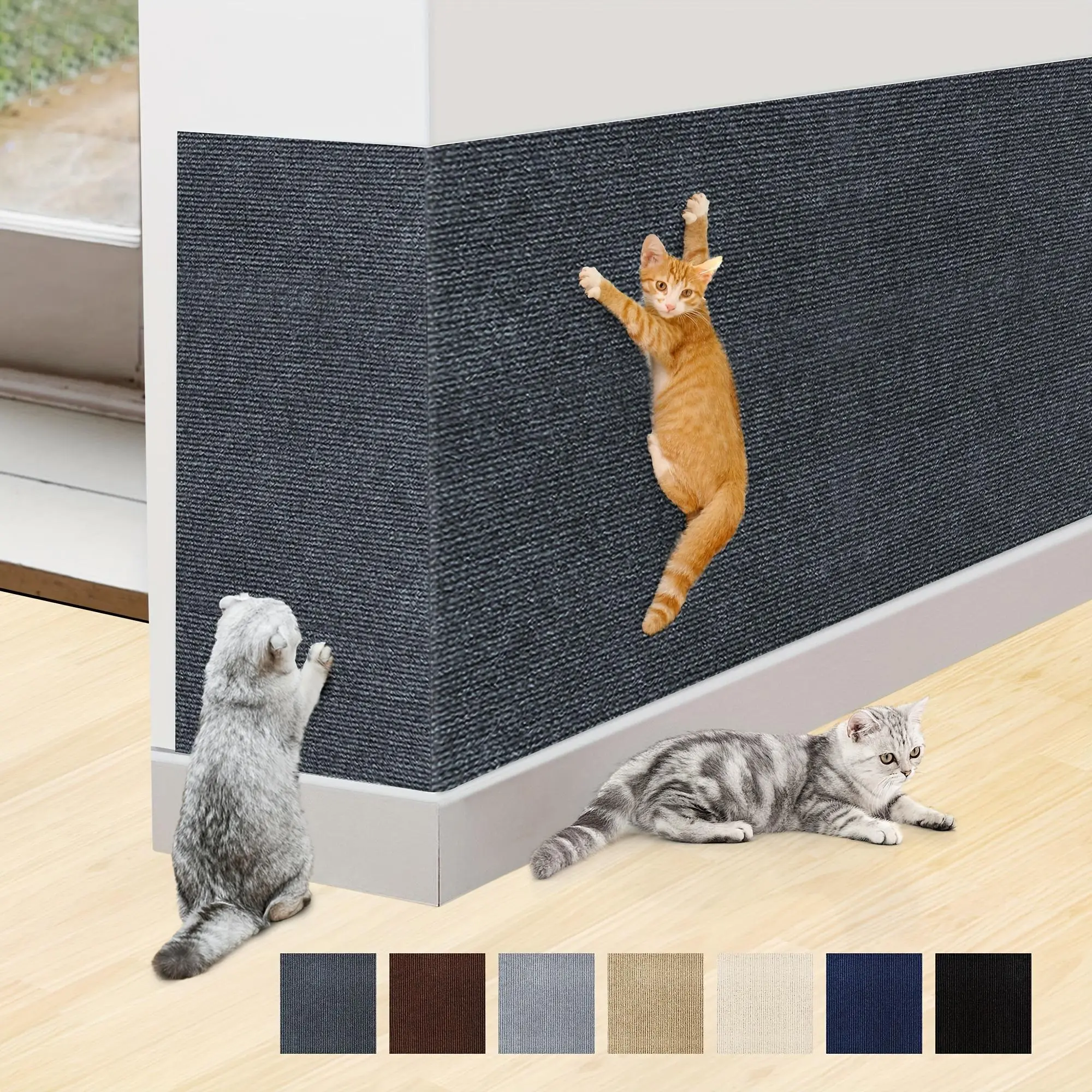 Customizable Cat Scratching Mat - Durable Polyester Claw Care Pad, Easy-Install Furniture-Safe Protector for Cats