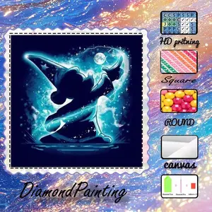 5D-DIY, velvet canvas, diamond art, Diamond Art Tools, diamond painting, diamond painting kit, wizard, starry sky, dreamy AB diamonds, crystal diamonds, home decor, handmade diamond art painting kit, special craft diamond art kit