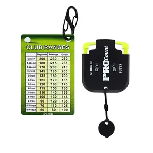 Golf Club Range Chart Card & Golf Score Counter Clicker, Mini Golf Shot Stroke Counter, Mini Inch Range Card, Golf Accessories, Golf Gifts