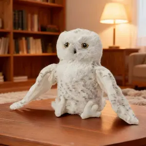 Owl Hand Puppet Plush Toy, Soft Adorable Stuffed Animal, 20cm/7.8in Animal Cartoon Finger Story Doll, Educational Baby Toy for Family Play & School Performance