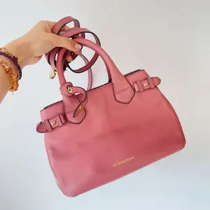 Pre-owned BURBERRY Pink Grainy Leather Mini Satchel Bag