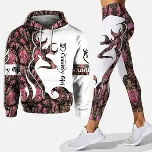 Country Girl Hunting Separate Hoodie / Leggings 3D All Over Print Unisex Outfit Outdoor Activewear Matching Set Gift