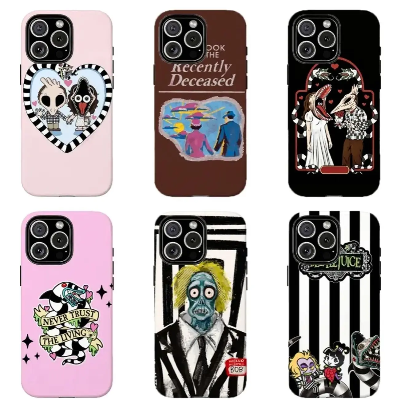 B-Beetlejuice Phone Case,Pastel Goth Aesthetic,Tough phone case Y1724 | Phone Case Compatible with iPhone 17 16 15 14 13 12 11 pro pro max & Samsung S26 S25 S24 S23 S22 Durable Protection Dual Layer Design Glossy