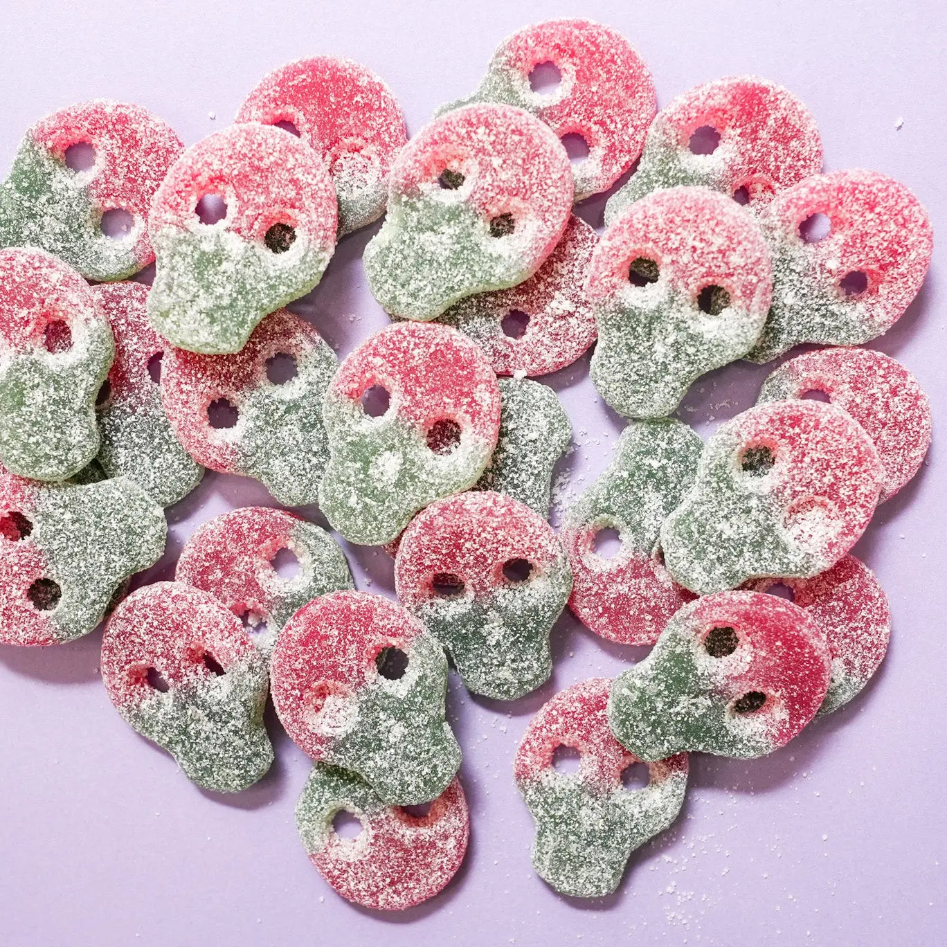 Sukar Sour Watermelon Skulls Gummies - 90g | Juicy Sweet & Tangy Flavored Gummy Candy  - Soft Chewy Swedish Foam Candy with Sparkly Sugar Coated - Perfect for On-the-Go Snacking, Everyday Treats & Gifting