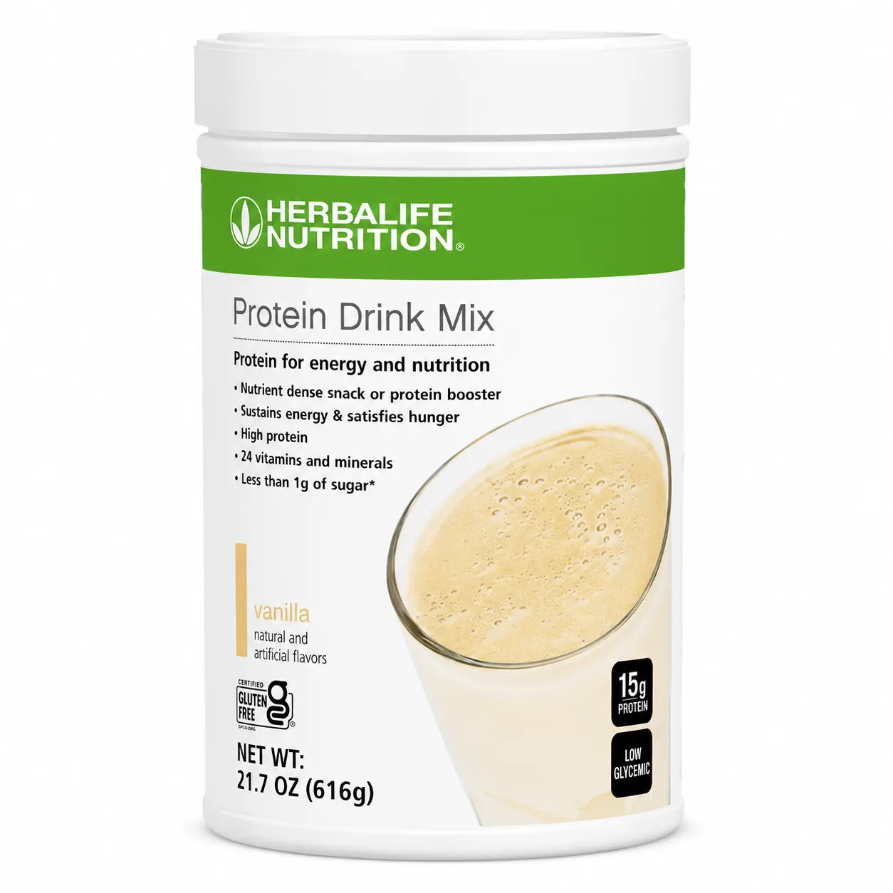 Herbalife Protein Drink Mix Vanilla 616 g - Plant-Based Powder for Daily Nutrition & Muscle Maintenance, Easy-to-Mix Protein Supplement