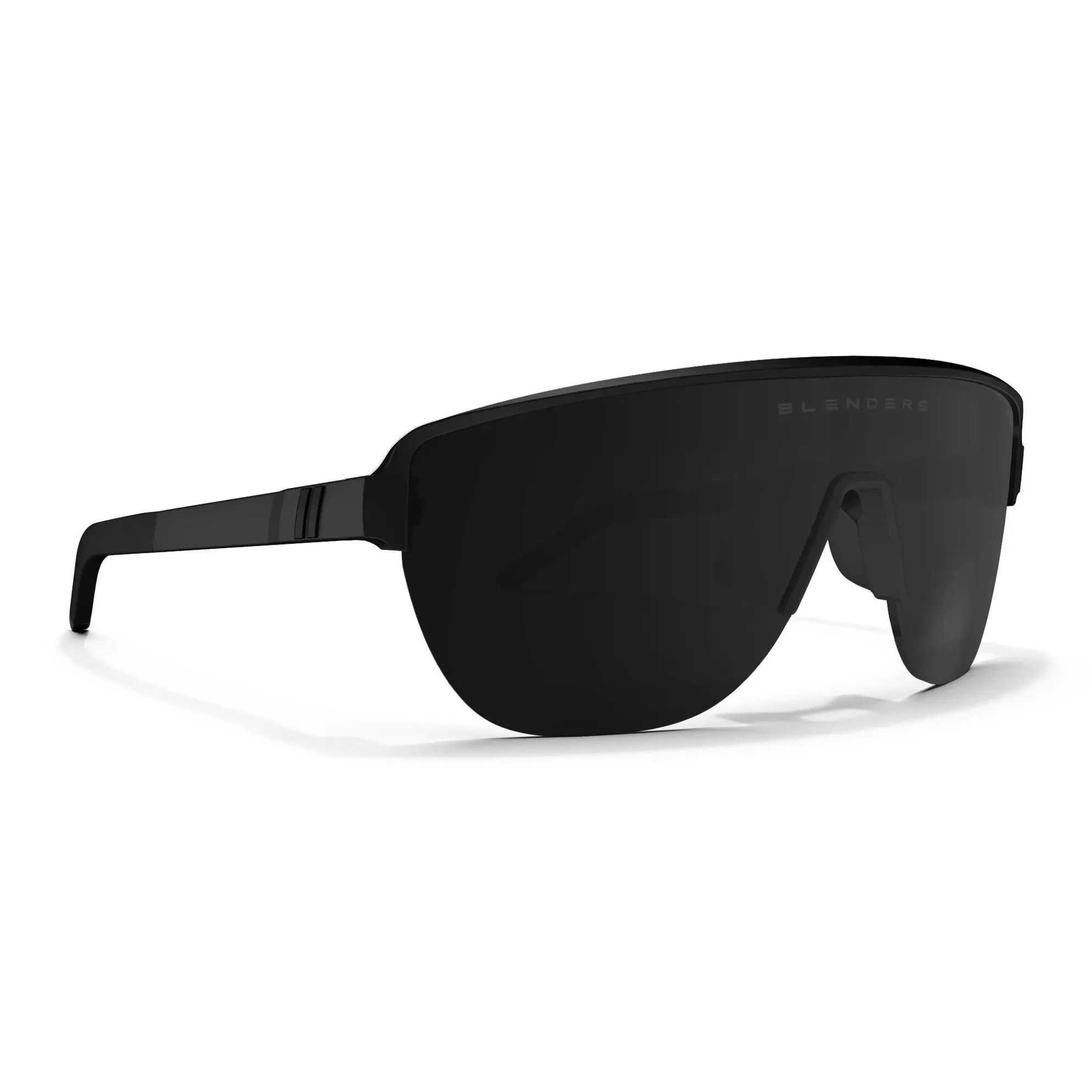 Blenders Eyewear Apex Matte Black Stylish Sunglasses for Men & Women, Polarized Wrap Around Shield Lenses for High-Performance Activities, Durable Acetate Frame, Uv Protective Eyewear, Contrast-Enhancing, Complete Package, Sports