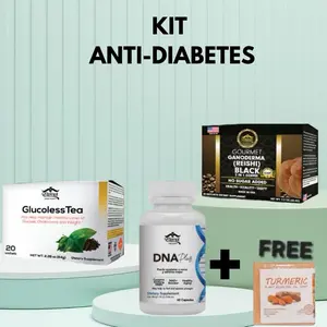 Anti Diabetes Kit - Eternal with Glucoless Tea DNA Plus & Free Turmeric Supplement for Health Vitality Fitness