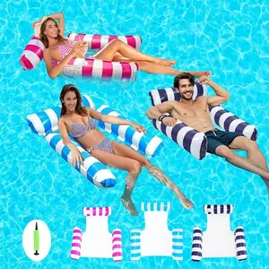 pool floats adult 4in1 inflatable water hammock 3 tubes inflatable hammock for adults portable floating chair bed pool floaties toys for adults vacation fun and rest free inflatable pump