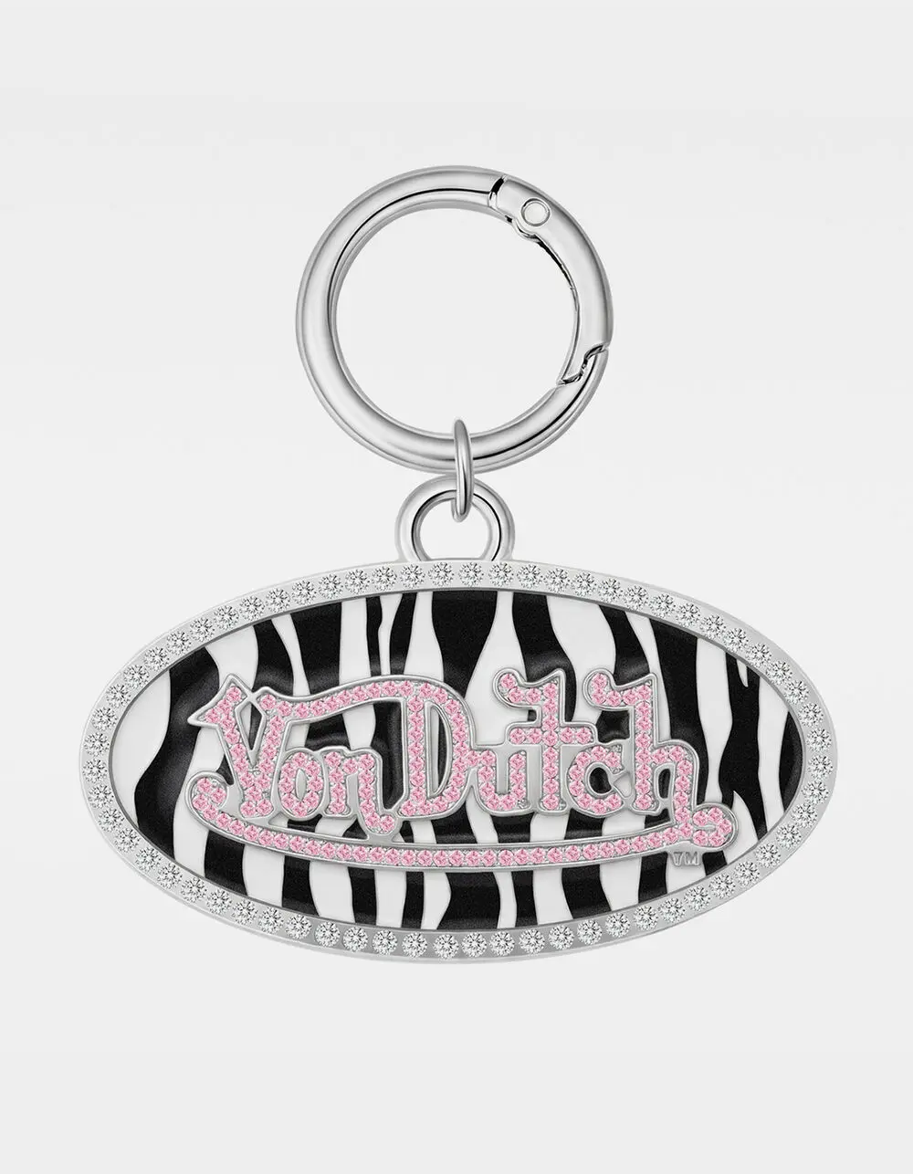 VON DUTCH  Womens Oval Bag Charm, Zebra