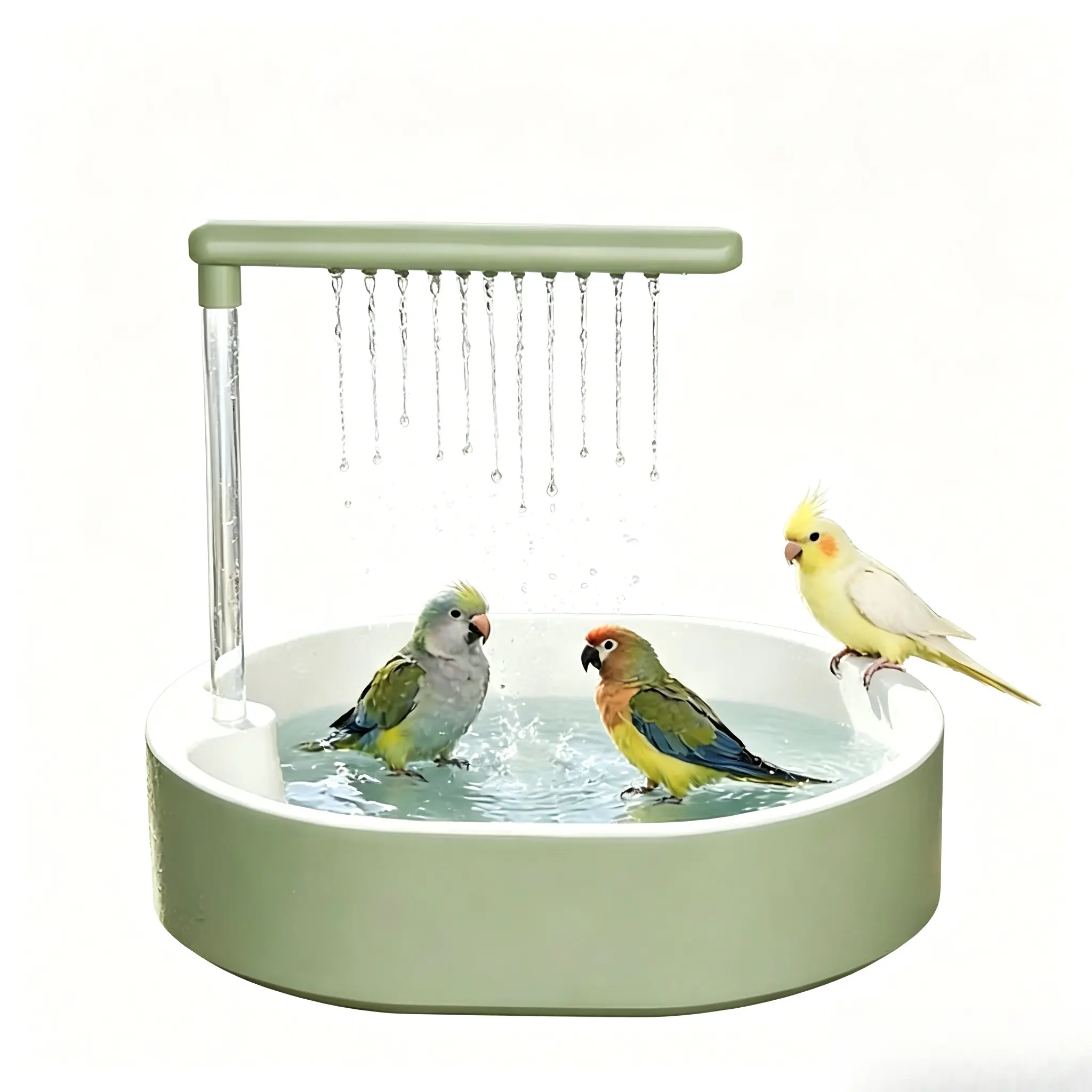 Bird Shower Bath Box with Circulating Water for Parrots & Budgies