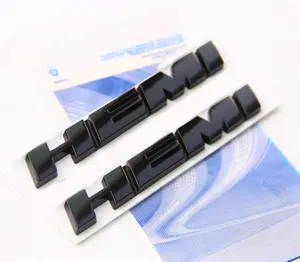 Chrysler 2x OEM Hemi Emblem Badge Fits Side Oblique Challenger Black .625 Tall x 5 Inch Long