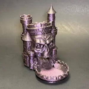 TheLazyFarmer - Skull Citadel Mini Dice Tower for Tabletops - Mystical Decor Figurine