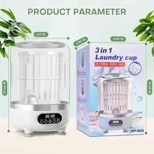 3L Portable Mini Washing Machine with dryer 3 In 1 Portable Underwear Automatic Washing Machine Mini lavadora portátil for Home Apartment Hotel Camping Travel Full-Automatic Portable Large Capacity Compact first Washing Washer Machine