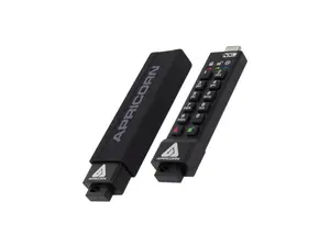 Apricorn Aegis Secure Key 3NXC 8GB USB 3.2 (Gen 1) Type C Flash Drive - 8 GB - USB 3.2 (Gen 1) Type C - 256-bit AES - TAA Compliant (ASK3-NXC-8GB)