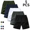 Men’s Reflective Running Activewear Shorts - Bold Color Blocking, Quick Dry, Featherlight Wrinkle-Resistant Polyester, Hot Weather Night Gear, Available in Bleach Blue, Black-and-White, Black+Dark Gray+Navy Blue+White & More Colors