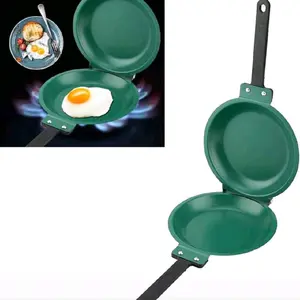 Double-Sided Non-Stick Frying Pan With Flip Cover Suitable For Frying Eggs, Pancakes And Toast, Upgraded Double-Sided Frying Pan, Pancake Pan, Suitable For Gas Stoves