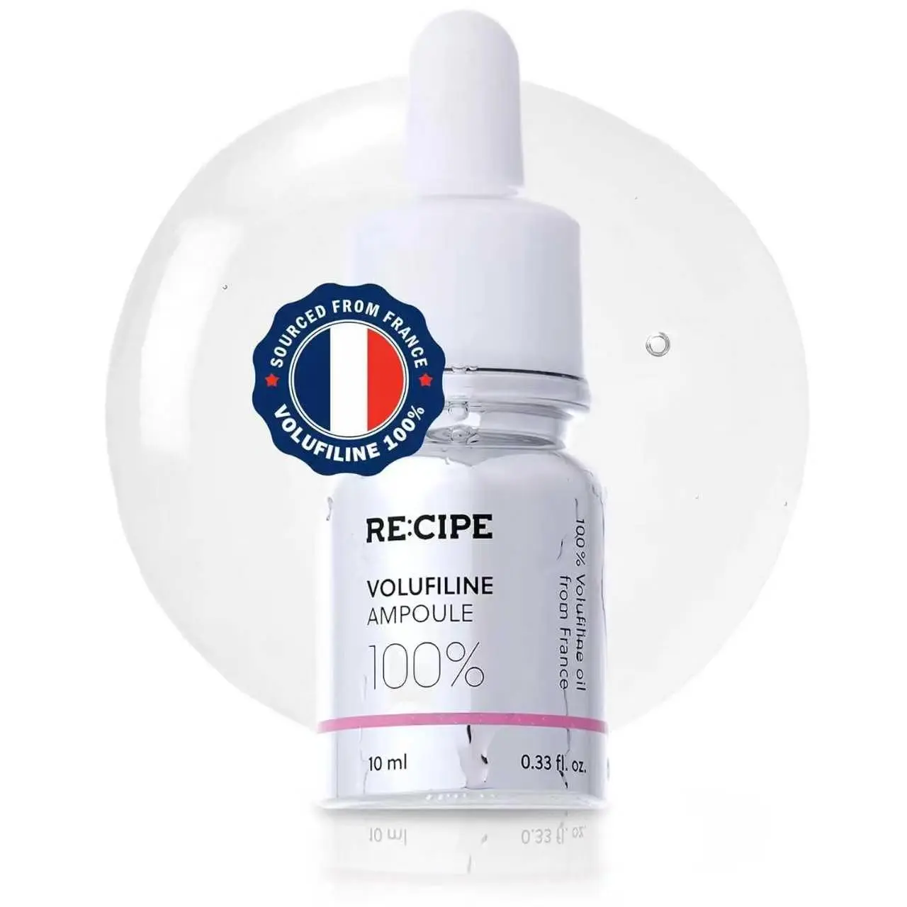 RE:CIPE Volufiline 100% Ampoule - Official French Sederma Product - Pure Volufiline Serum - Daily DIY Face & Body Skin Care Booster - Hydrating, Age-Defying, Resilience-Boosting Formula - 0.33 fl oz