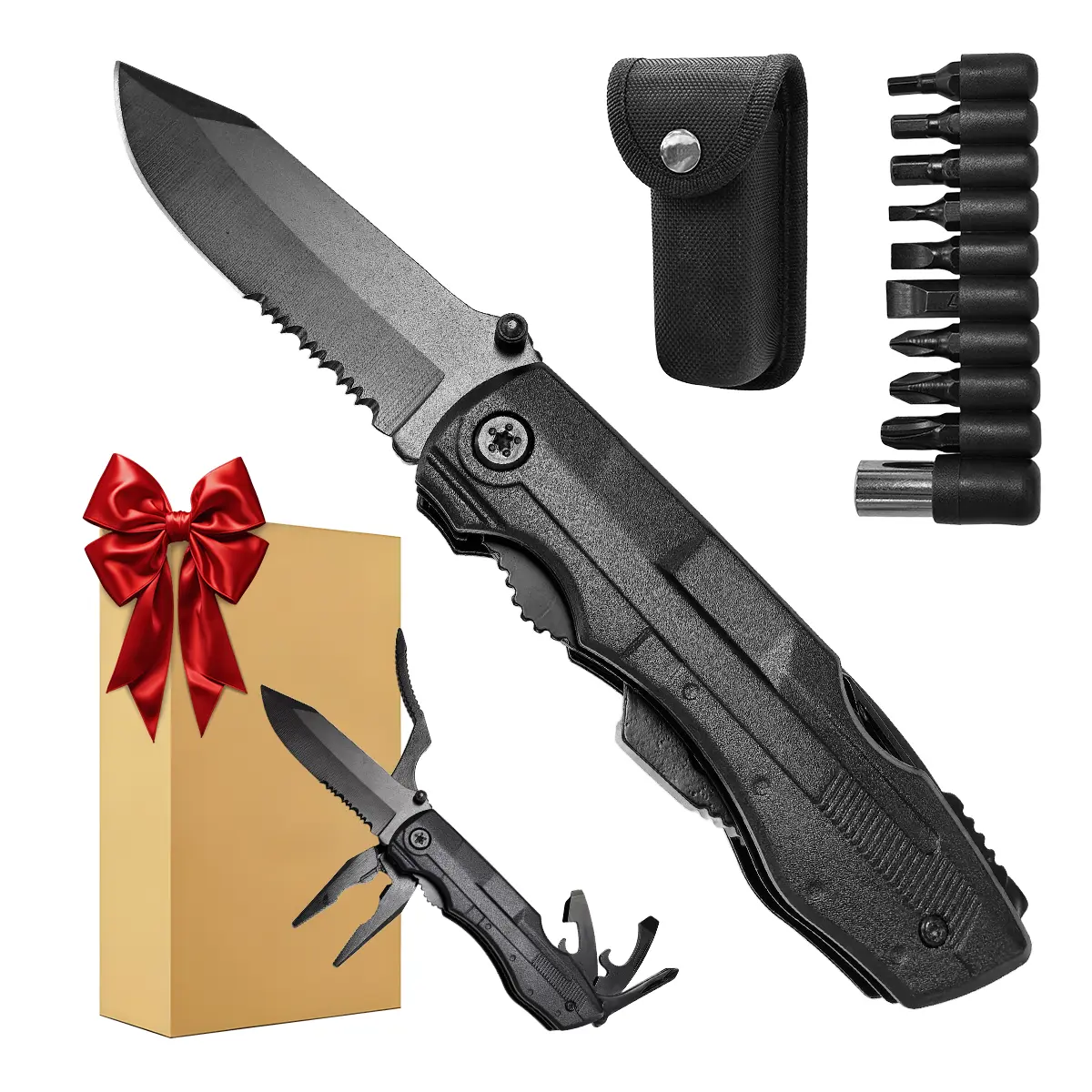 VerveWave EDC Multitool Pliers, 15 In 1, Gifts for Boyfriend Him Husband Men, For Camping, Survival, Outdoors