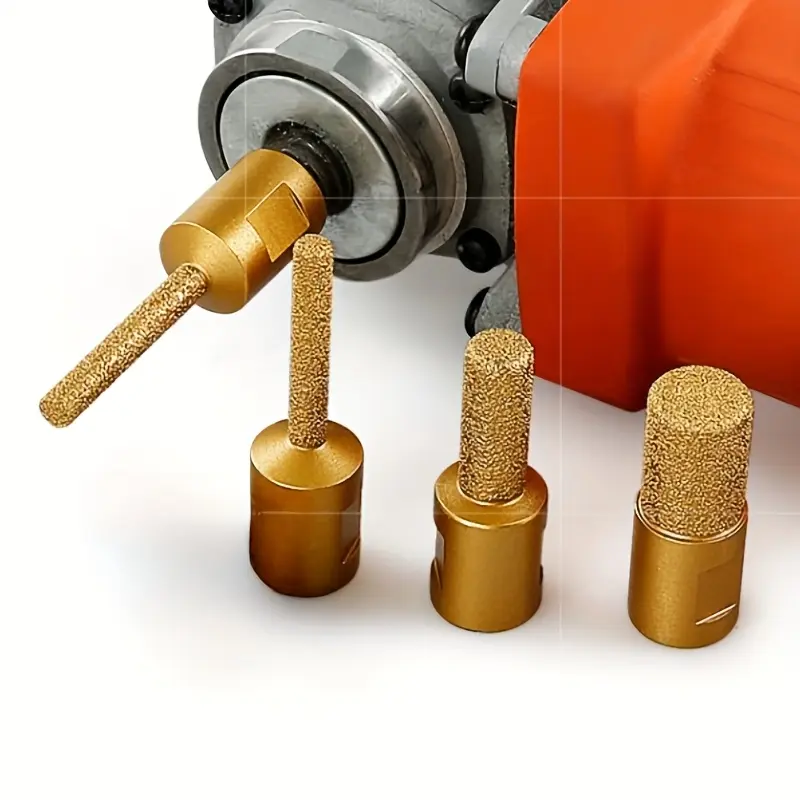 Set of 3 Specialized Edge Trimmers for Stone, Trimming Tools, Includes Milling Cutter, Bottom Cleaning Cutter & Grooving Tool for Quartz, Granite, Marble