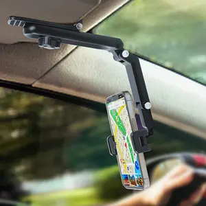 360° Rotatable Sun Visor Phone Holder for Car - Universal Cell Phone Mount for iPhone, Samsung & More - Perfect Car Accessory for Hands-Free Navigation and Calls