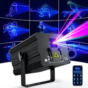 Full Color Animation Beam Stage Light with DMX 512, APP Control for Party, Wedding Event Lighting Shows (DJ Disco Use)