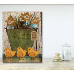 Courtside Market Farmhouse Eggs Easter 16x20 Canvas Wall Art